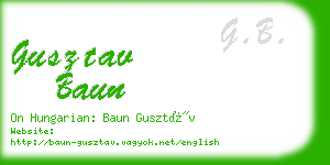 gusztav baun business card